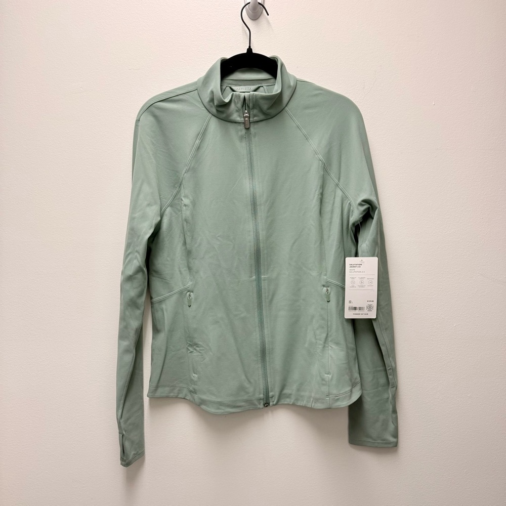 NWT Athleta M Salutation Jacket 2.0 Agave Green, Large - Picture 4 of 9